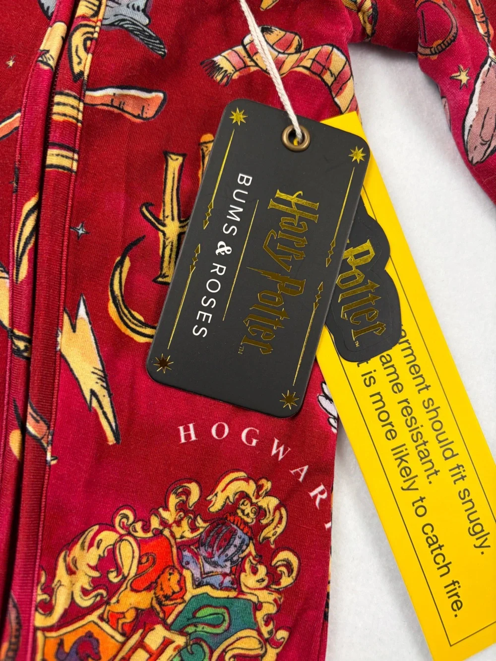 NWT Bums & Roses X Harry Potter Red Footie Zippy Romper 3-6 Months